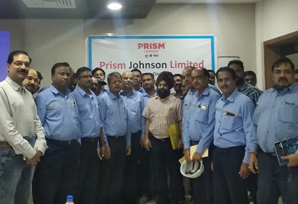 Group photo of Prism Johnson employees during a corporate training and development session